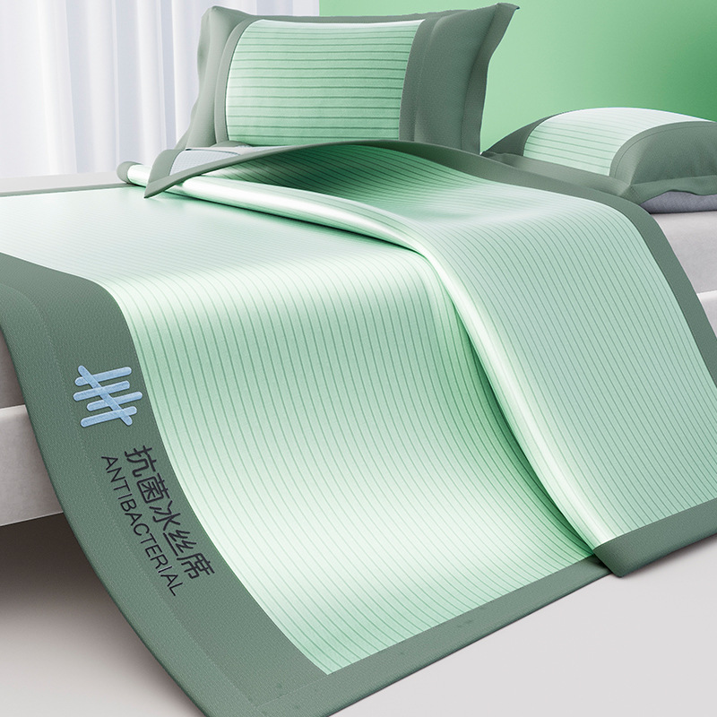 Picture of Class A Maternal and Infant Class Explosions Antibacterial Ice Silk Mat Summer Sleeping Naked Air-conditioned Mat Machine Washable Folding Bed Cover Soft Mat