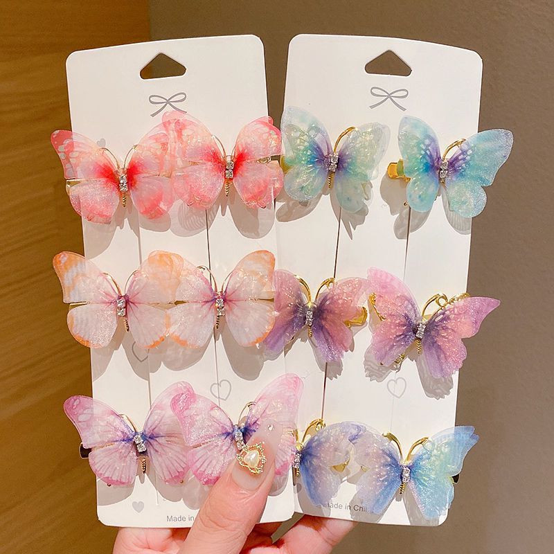 Picture of Butterfly hairpin girl princess cute Super fairy children's hair accessories headdress wholesale hairpin bangs clip side clip