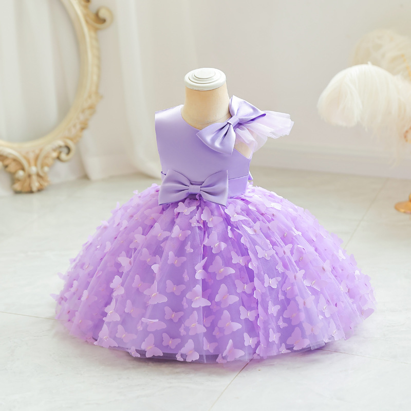 Picture of Girls Princess Dress Mesh Children's Dress 2025 New Girls Middle School Puff Skirt Birthday First Year Dress Skirt Wholesale