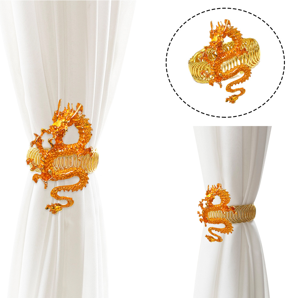 Creative New Chinese popular Chinese dragon curtain buckle metal spring curtain clip punch-free bedroom curtain accessories