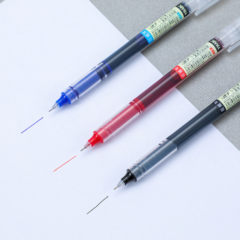Picture of Straight Liquid Quick-Drying Ball Pen Gel Pen Black Pen Signature Pen Student Water Pen Stationery Needle Pen Wholesale Carbon Pen