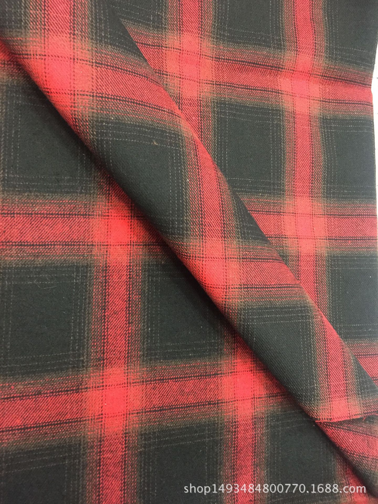 Picture of Autumn new twill sanding shirt fabric yarn-dyed plaid children's clothing men's shirt fabric