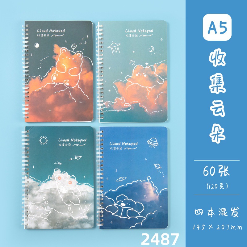 Picture of Cute high-value small fresh flower coil notebook notebook horizontal line inner page student notepad wholesale