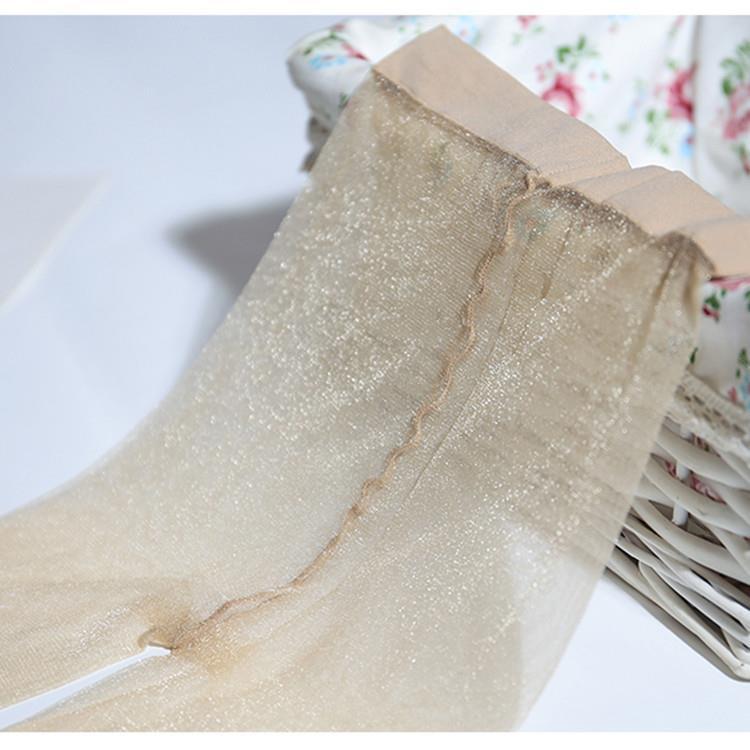 Picture of Pearlescent Silk Stockings Women's First-Line Crotch Silver Onion Pantyhose Slight Flash Colorful Silk Transparent Socks Thin Base Socks