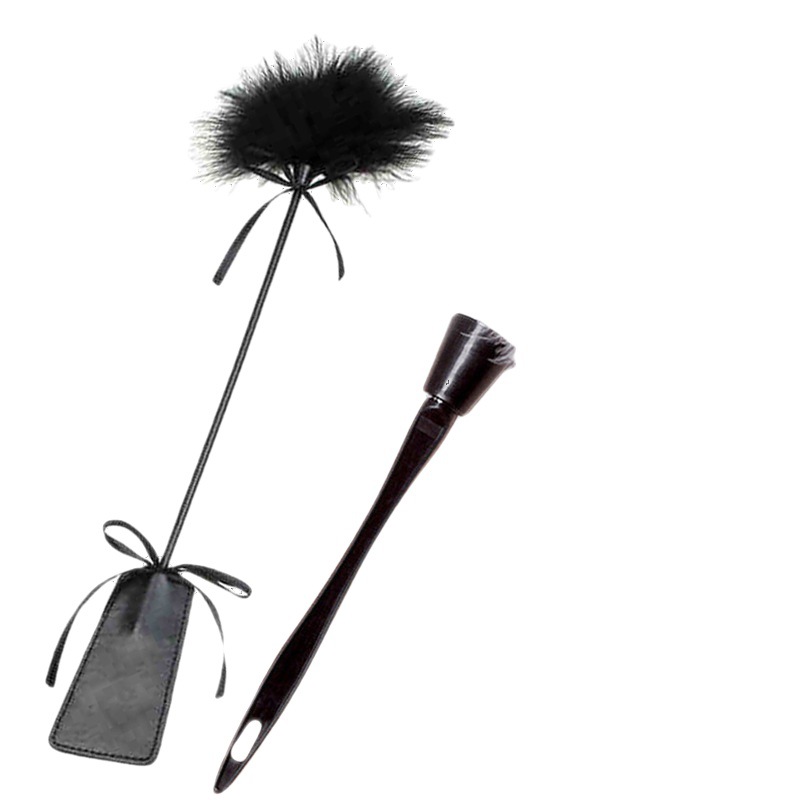 Picture of Black accessories flirting short feather stick Teasing tease stick slap feather stick adult supplies sexy underwear accessories