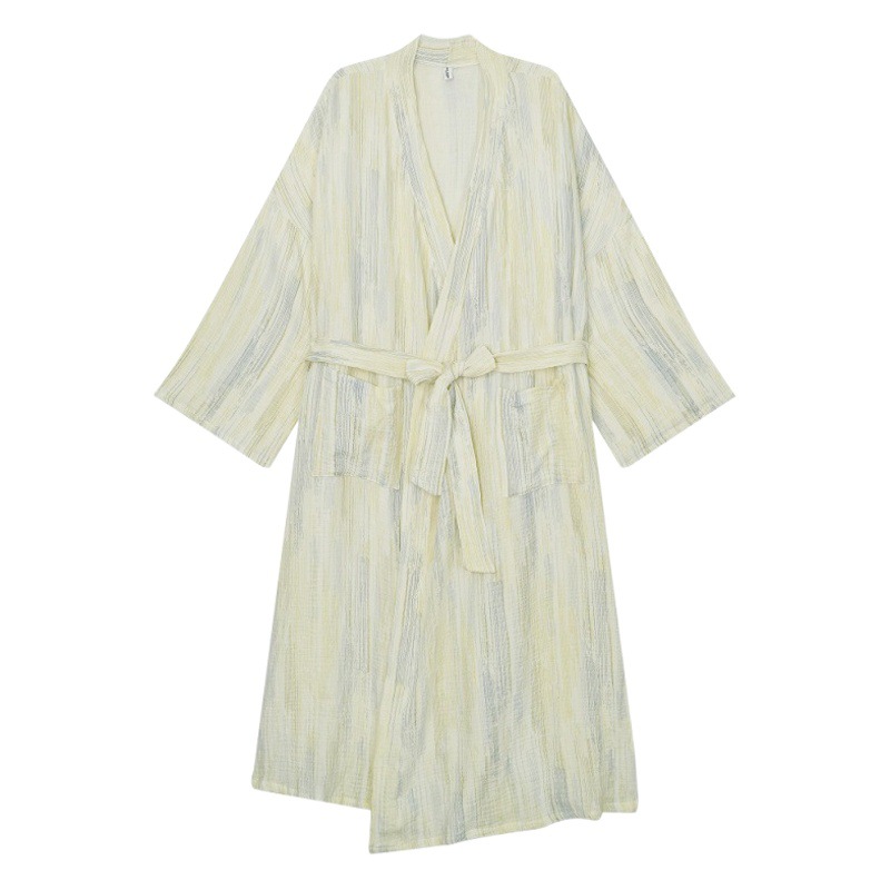 Picture of Korean Export Women's Ins Autum New Nightgown Elegant Home Wear Women's Breathable Loose Belt Long Bathrobe