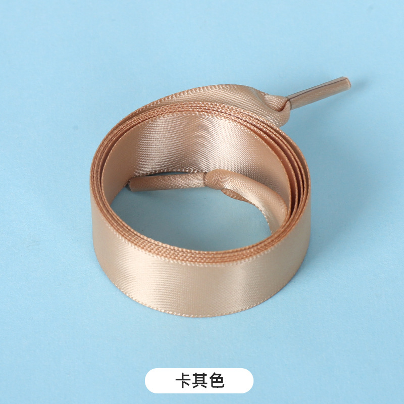 Picture of Silk shoelaces flat lace satin webbing sports small white shoes shoelaces color silk shoelaces 2cm wholesale
