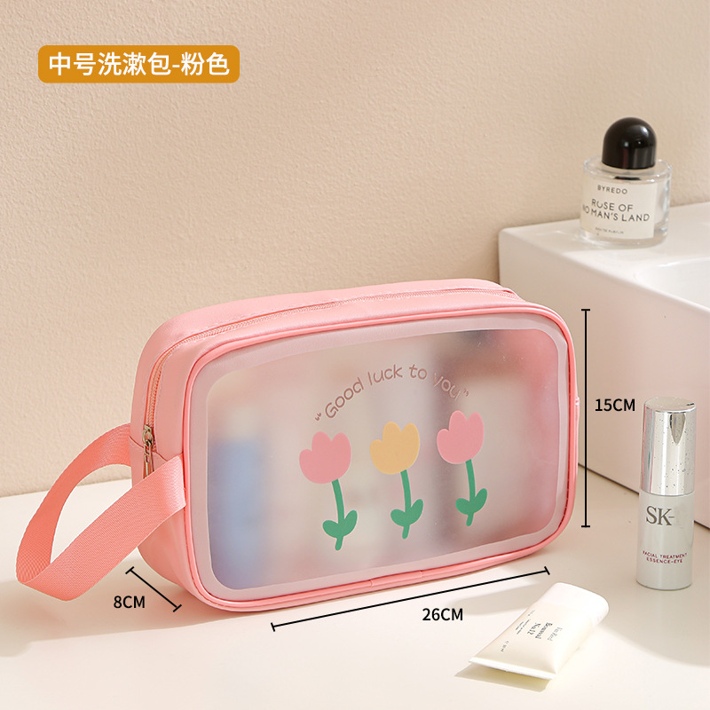 Picture of Waterproof Wash Bag Large Capacity Travel Cosmetic Storage Bag High-grade Sense Portable Transparent PVC Wash Bag for Women