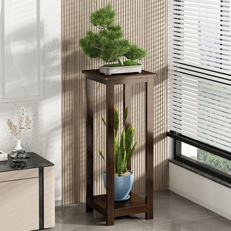 Picture of Chinese flower stand, balcony, flower stand, storage rack, succulent pothos flower pot shelf, flower stand, solid wood balcony, how many layers