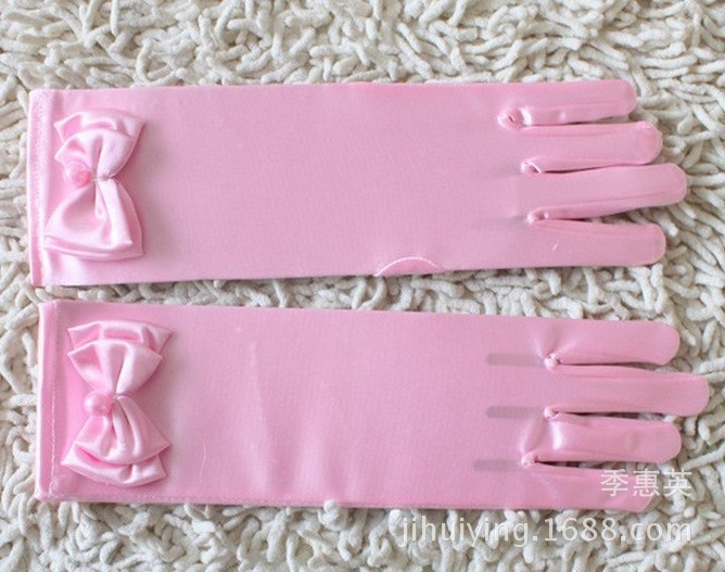 Picture of Children's Dance Clothing Princess Dress Long Long Gloves Flower Girl Dress Bow Gloves Cross-Border