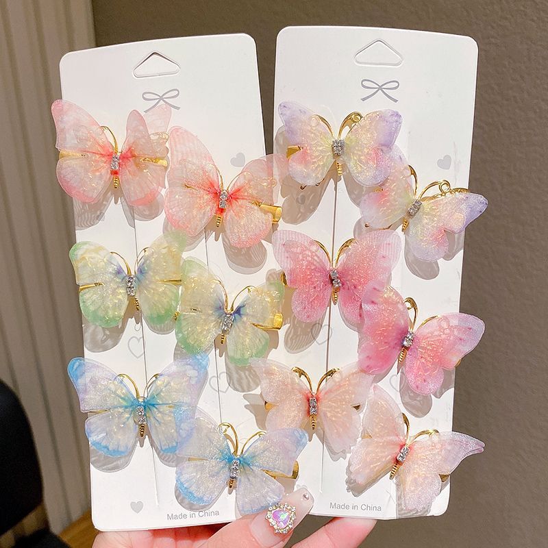 Picture of Butterfly hairpin girl princess cute Super fairy children's hair accessories headdress wholesale hairpin bangs clip side clip