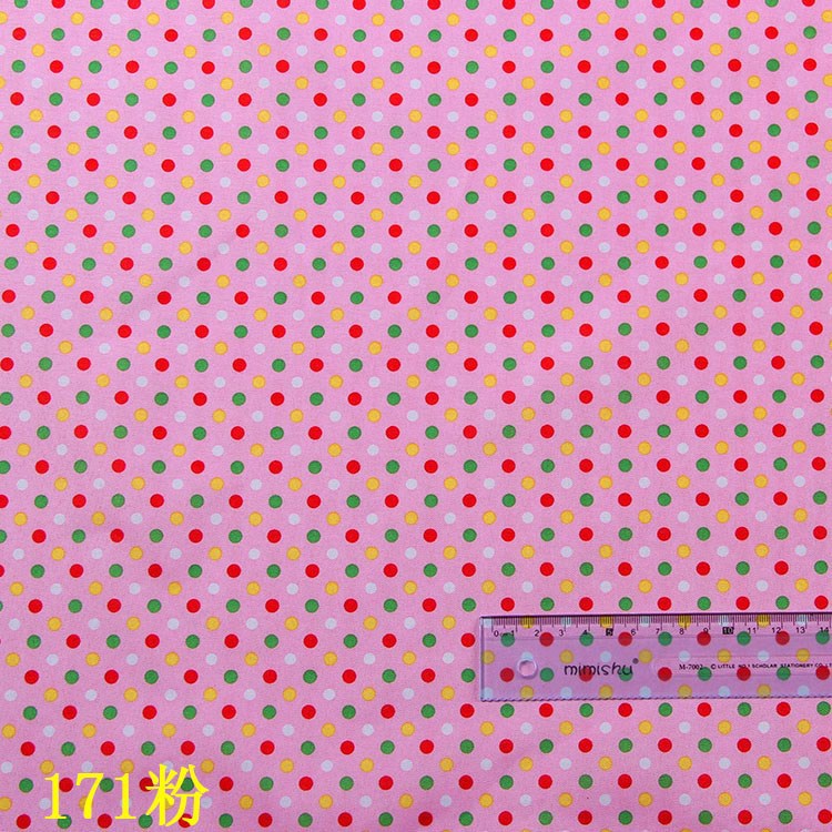 Picture of Manufacturer's Ready-Made Peach Skin Polyester Fabric New Printed Polka Dot Series Color Polka Dot Fabric Wholesale