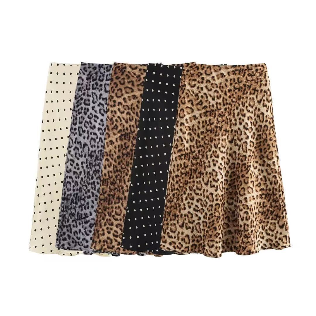 ZA cross-border women's clothing wholesale European and American style early spring new fashion Joker printed elastic high waist long skirt