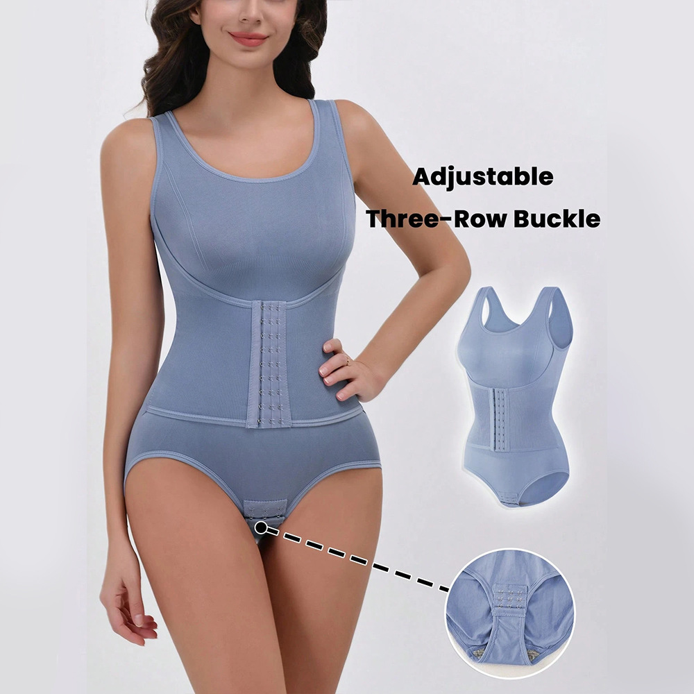 Cross-border Button Shapewear seamless yoga tank top, one-piece briefs, tummy control fitness shaping bodysuit