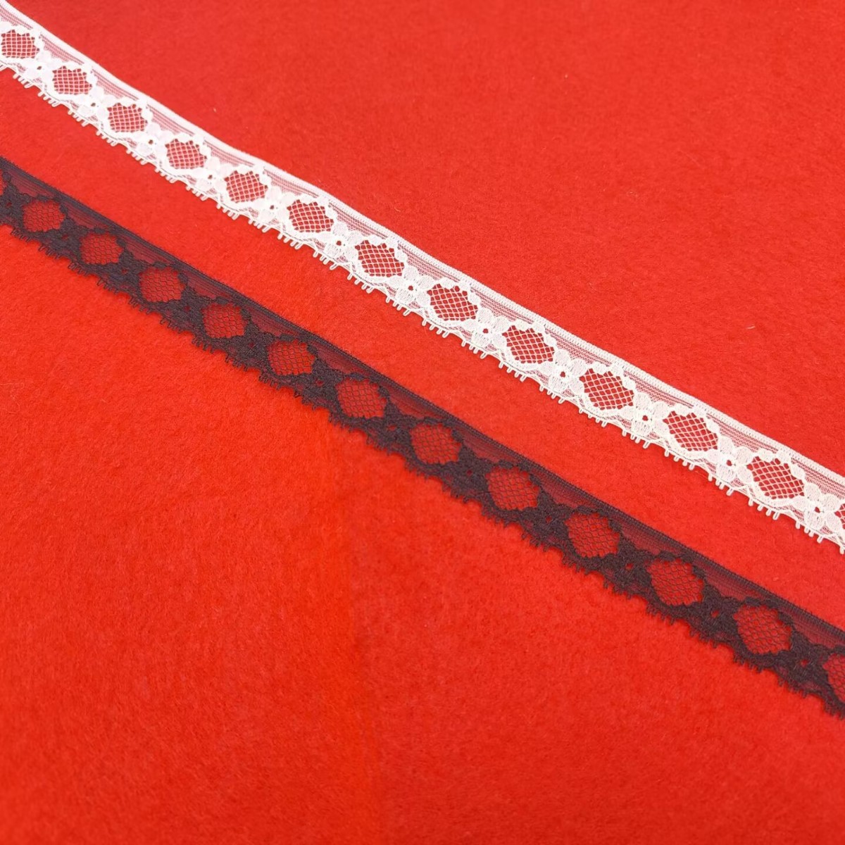 2cm Black and White Taiwanese Non-stretch Lace Lace Accessories for Children's Clothes Curtains Toy Single and Double Waves Non-Stretch Lace Lace Accessories