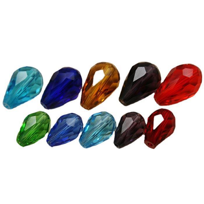 Drop-shaped glass crystal beads DIY handmade beaded bracelet earrings making materials cross-border a generation of hair
