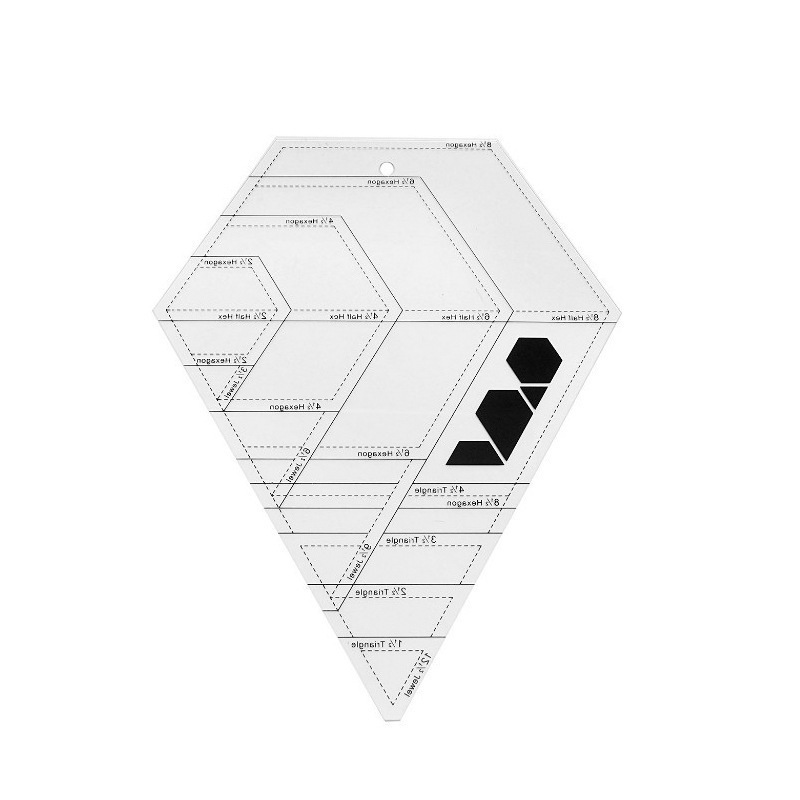 Picture of Acrylic Patchwork Ruler Cutting Ruler Double Color Long Square Ruler Sewing Ruler Patchwork Tool DIY Color Ruler