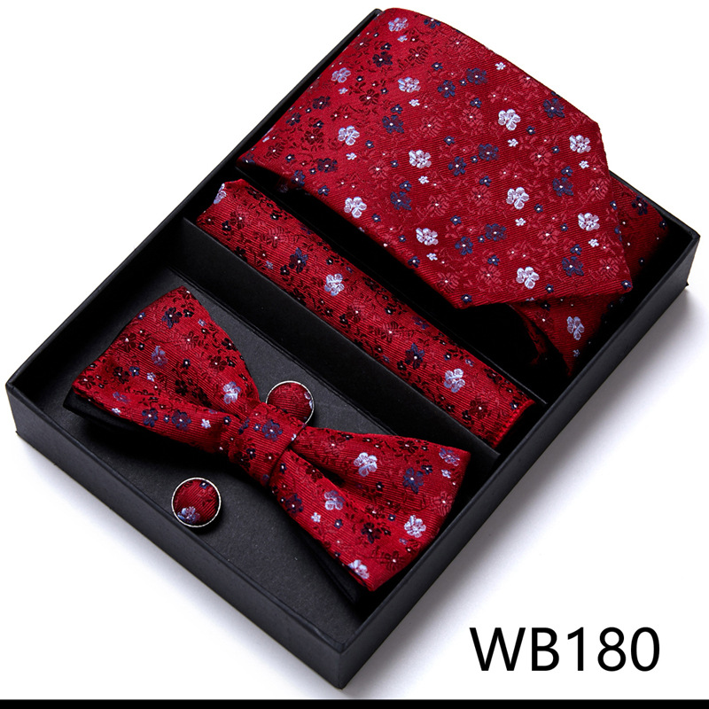 Picture of Men's tie bow tie set gift box 6 sets group tie business formal wedding tie manufacturers wholesale