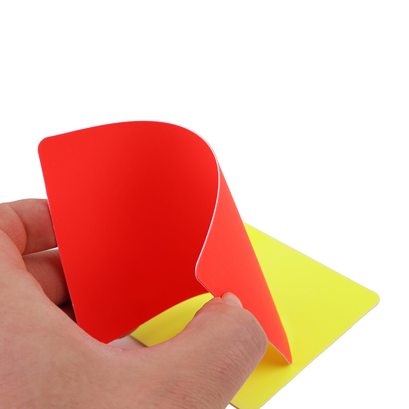 Picture of Football referee Red Yellow card yellow card red card with paper tape pencil with leather case referee record penalty yellow red card