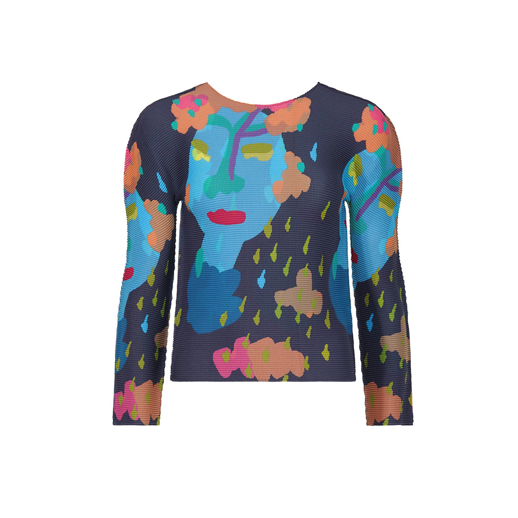 Picture of Distinctive Semi-high Collar Base Shirt Women's Long-sleeved Spring and Autumn Women's New Printed Base Shirt Thin T-shirt Women's Clothes