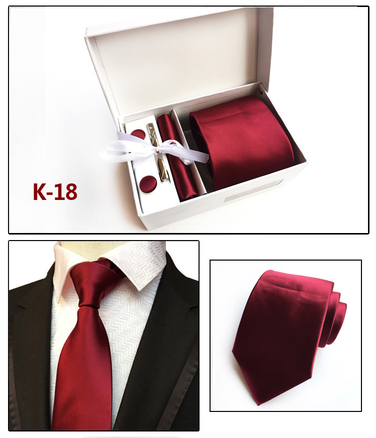 Picture of Manufacturers wholesale men's tie in stock gift box 6 pieces suit group tie business formal tie
