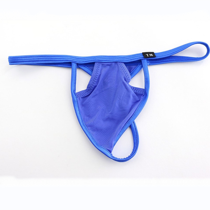 New spot solid color T-shaped underwear men's sexy T-pants silky breathable hollow men's underwear Retail Wholesale
