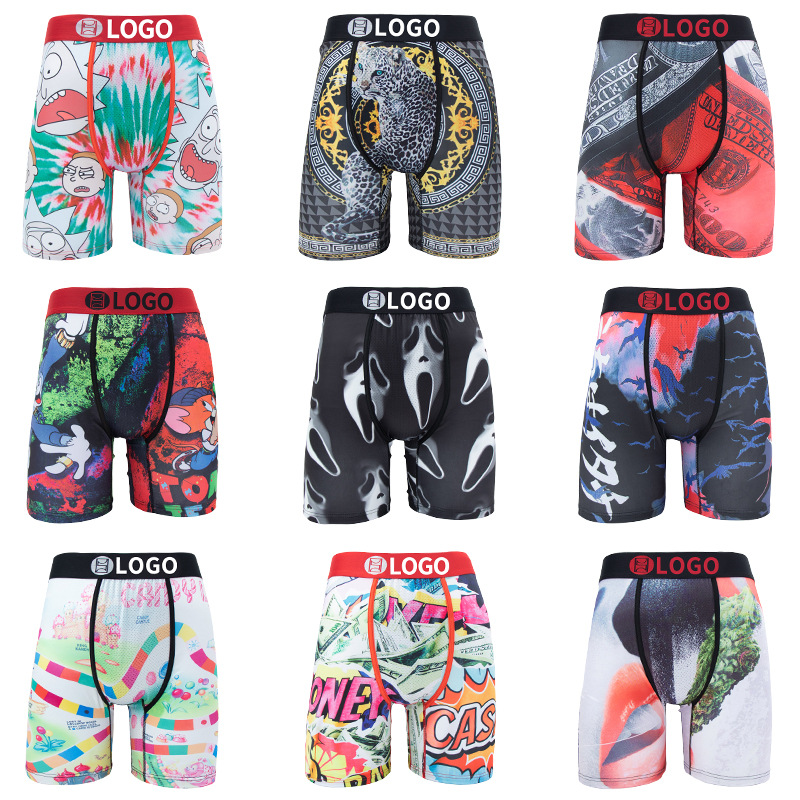 Picture of [Border-Border Hot Item] Psd Same Style Men's Personalized Printed Fitness Sports Extended Fashion New Boxer Briefs