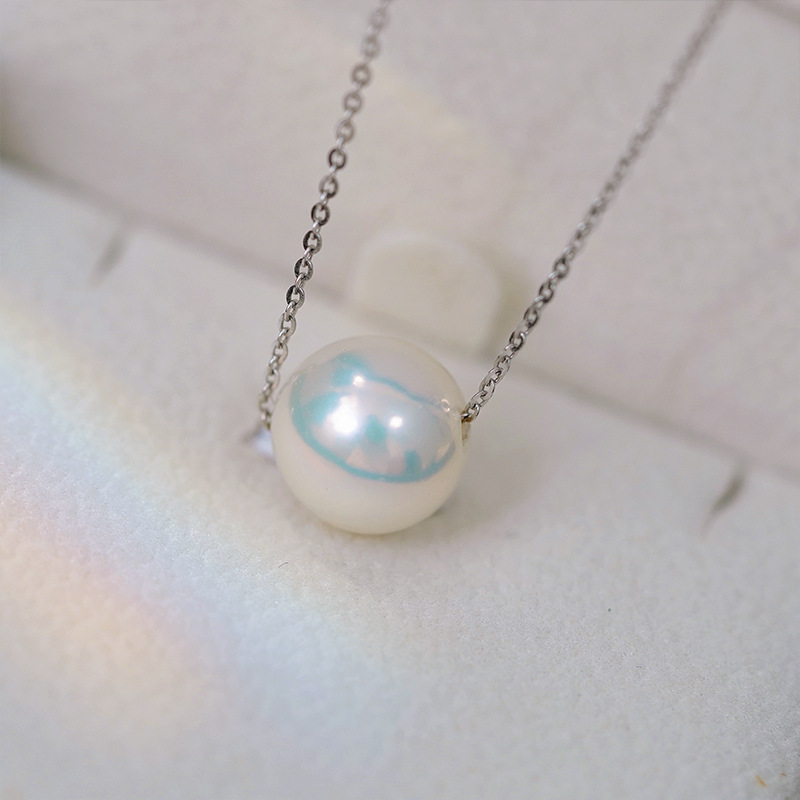 Picture of Passepartout Pearl Necklace 10-11mm Natural Freshwater Necklace Temperament Jewelry Girlfriend Gift Clavicle Chain