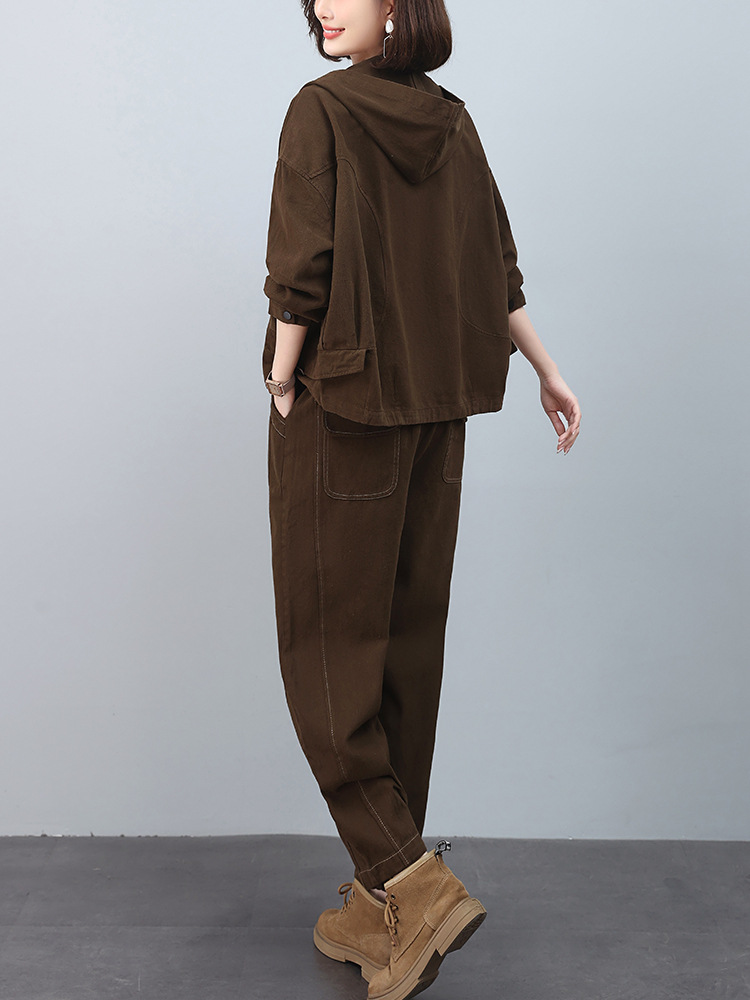 Autumn 2024 New Women's Autumn suit Fashion Popular Set of Mother's plus size Loose Jacket Two-piece Set