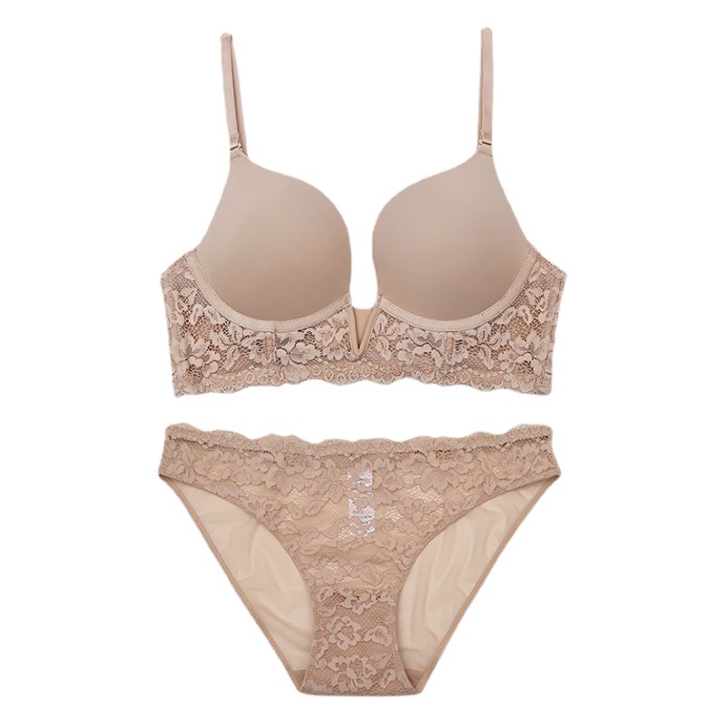in stock European and American New Sexy Big Backless Bra Small Chest Underwear Push-up Anti-sagging Bra suit