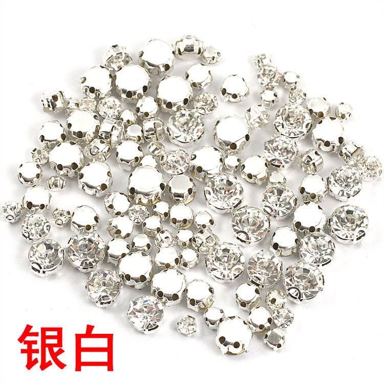 Picture of Binaural hand-stitched glass d-shaped claw drill rhinestone D-shaped crystal grab drill handmade diy wedding dress accessories material