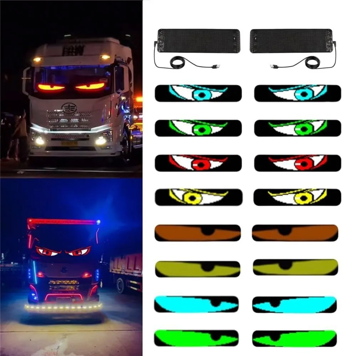 Picture of LED flexible display truck devil's eye car advertising screen full color smart car stickers cross-border explosions soft screen