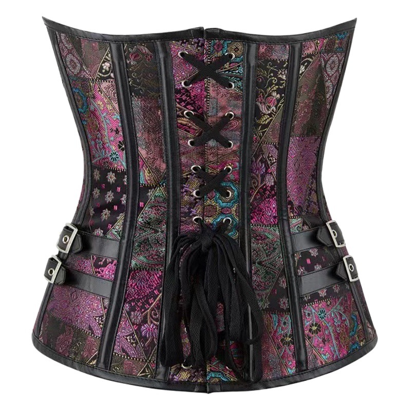 Amazon AliExpress European and American new purple retro Gothic court shapewear women's body shaping waist top