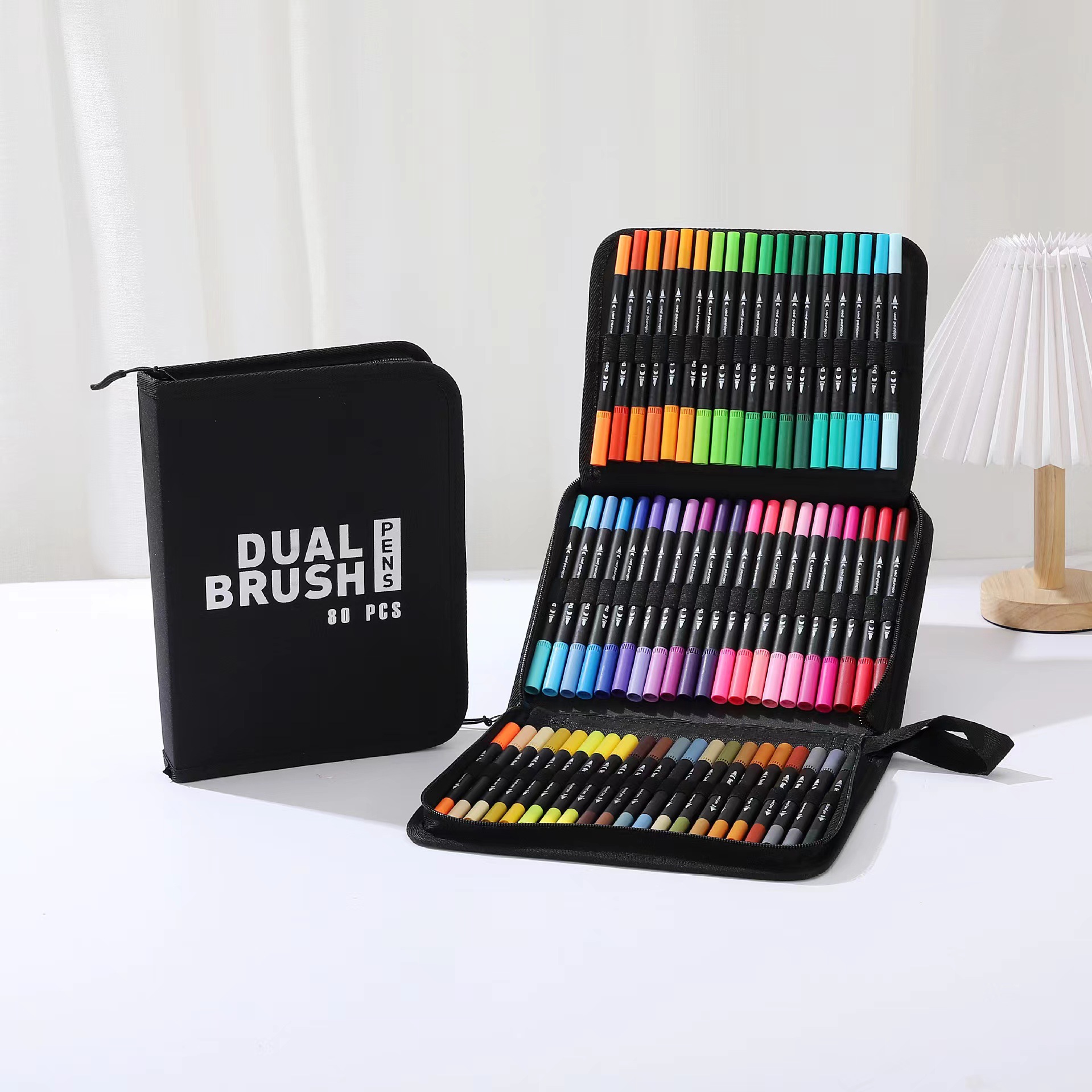 Picture of Children's brush water-based soft head double watercolor pen color washable soft head pen set