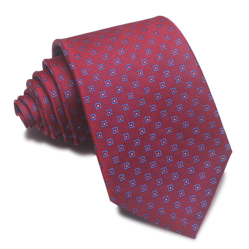 Picture of 25 New 8cm Polyester Jacquard Stripesd Tie 7cm Men's and Women's Business Formal Wear Casual High-End Red Black Blue