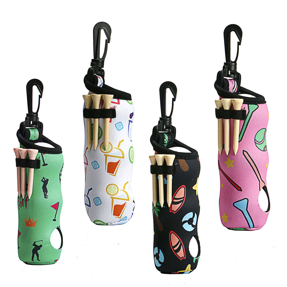 New Golf Waist Bag Small Ball Bag Storage Bag Portable Ball Waist Bag Can Pack 3 Balls Digital Printing 4 Color Choice