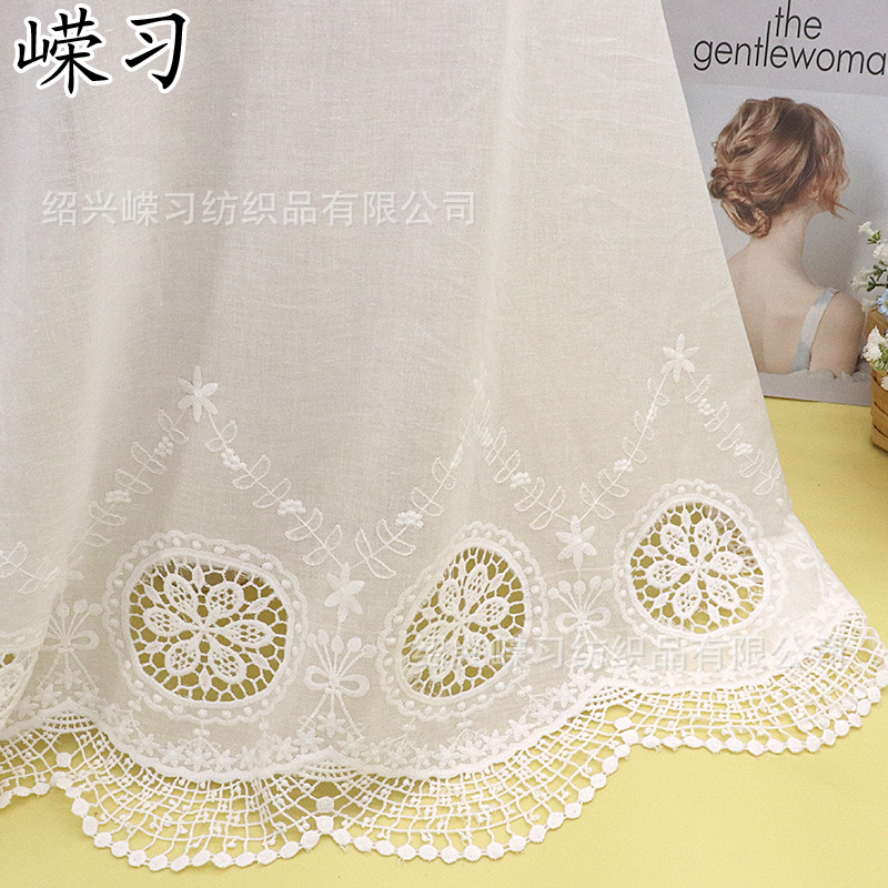 Cotton Bilateral Positioning Embroidered Fabric Cut Out Punched Embroider Cabinet Door Curtain Curtain Fabric Dress Fabric