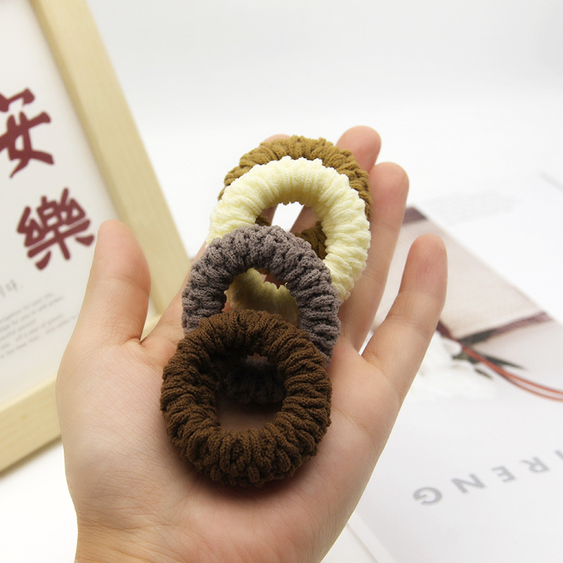 Picture of THICK THICK high elastic towel ring color seamless hair ring ponytail hair rope hair rope does not hurt hair rubber band for women