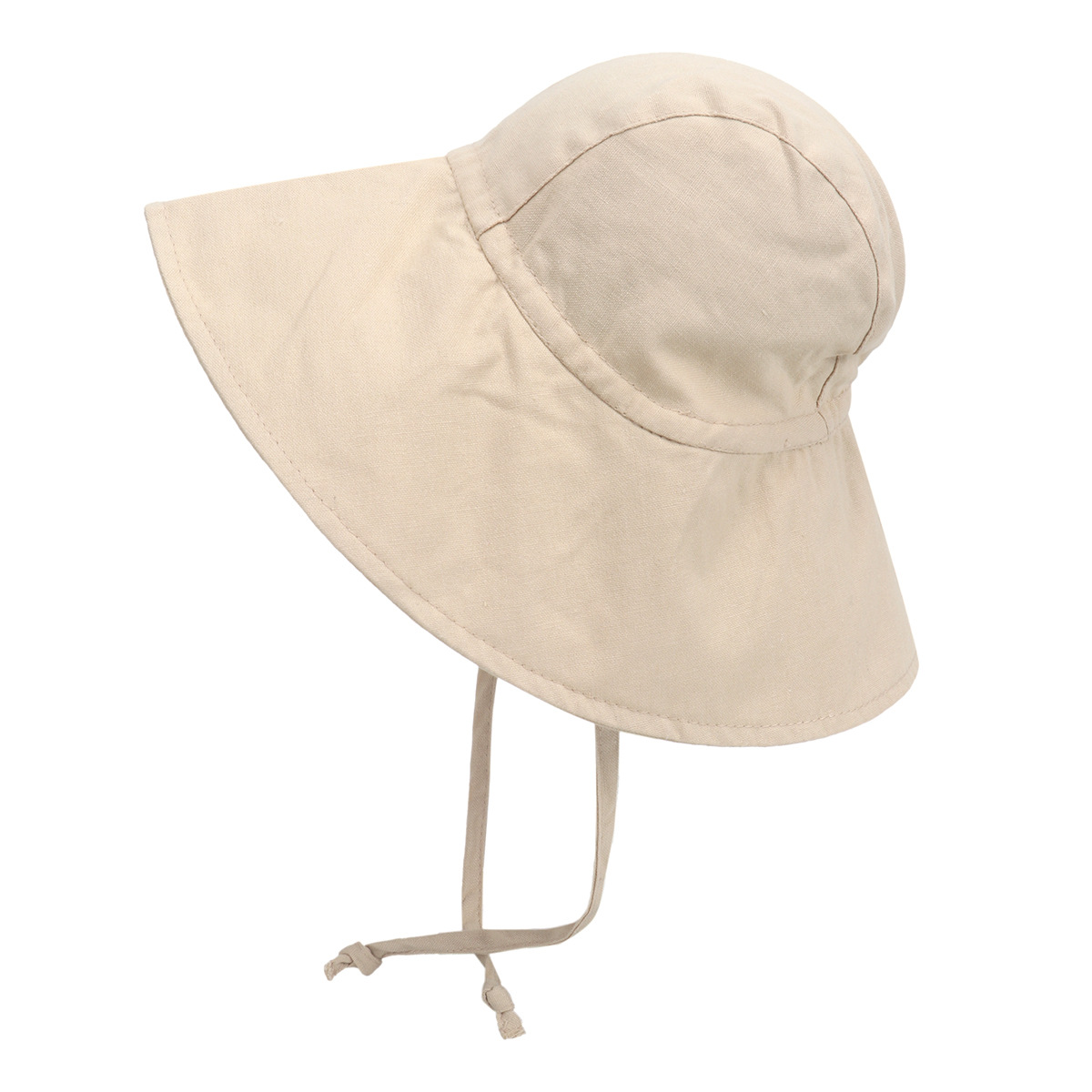 Picture of European and American Summer New Small Kidsren's Sun Hat Infant and Toddler Outdoor Large Brim Basin Hat Cotton and Linen Breathable Sun Protection Hat