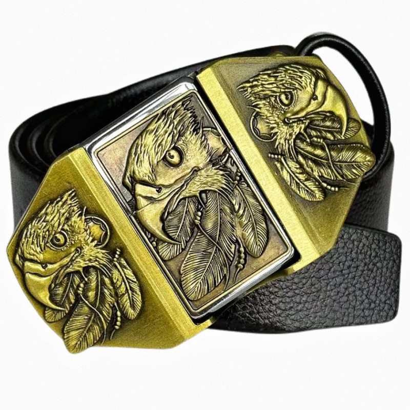 Men's lighter personalized self-defense belt non-mainstream European and American trendy men's youth casual student hair stylist belt
