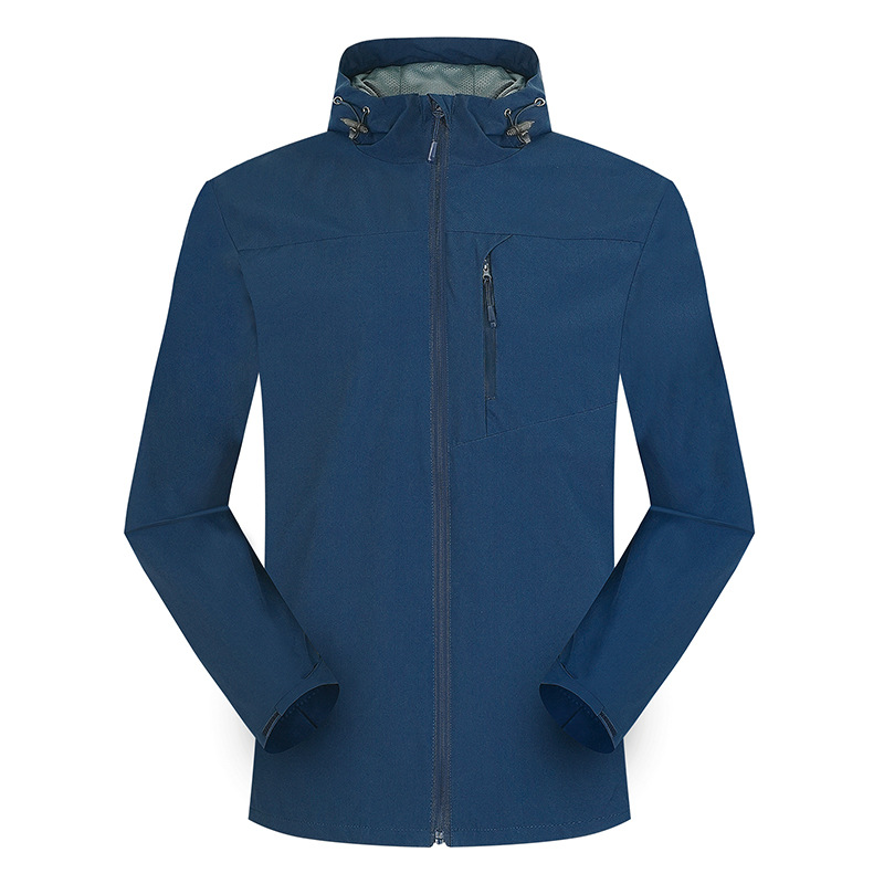 Picture of New Fashionable Outdoor Soft Shell Single-Layer Solid Color Charge Clothes Spring and Autumn Travel Mountaineering Jacket Hooded Jacket in stock Printing
