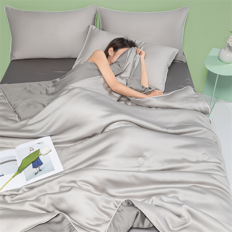 Picture of Class A Washing Ice Silk Embroidery Summer Quilt Four-Piece Set Air-Conditioned Quilt Sleeps Naked Summer Cool Quilt