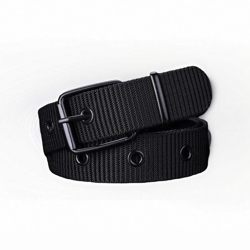 Porous Needle Buckle Canvas Belt Men's Fashionable All-match Belt Student Youth Military Training Lined Jeans Belt Women