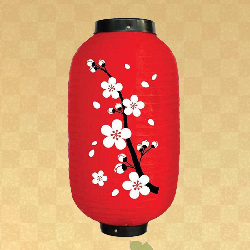Picture of Japanese Style Lantern and Korean Style Folding Mid-Autumn Silk Cloth Lantern Chandelier Plum Blossom Ancient Style Sushi Dish Decoration