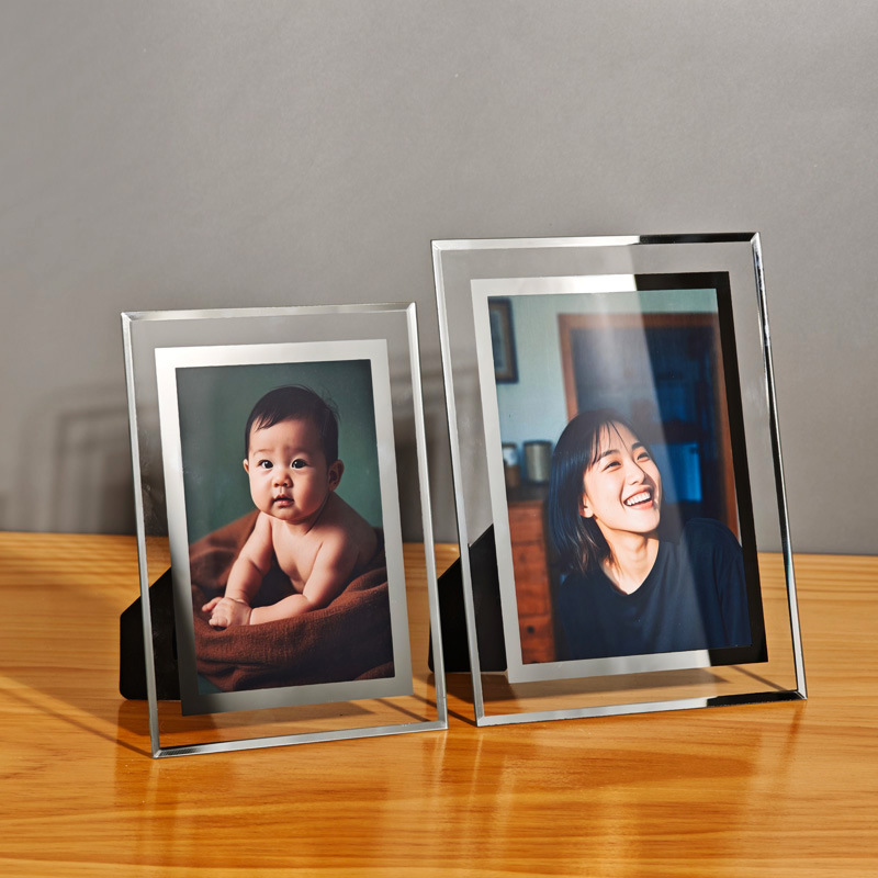 Simple Crystal Glass Photo Frame 6-Inch 8-Inch 7-Inch Creative High-End Photo Frame Display Stand A4 Certificate Award Frame Wholesale