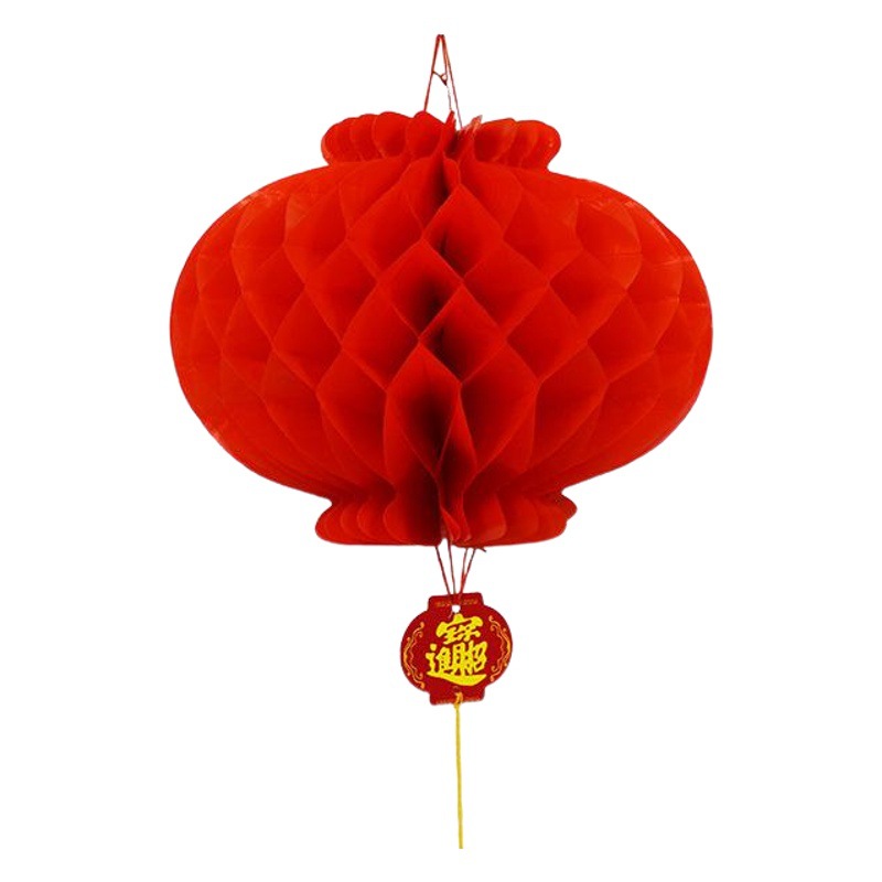 Special offer plastic film folding round lantern plastic paper lantern honeycomb outdoor waterproof red new advertising Lantern