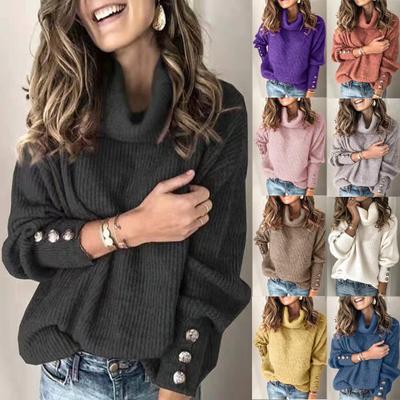 Picture of 2023wish cross-border autumn and winter European and American foreign trade women's clothing high collar sweater jacket in stock