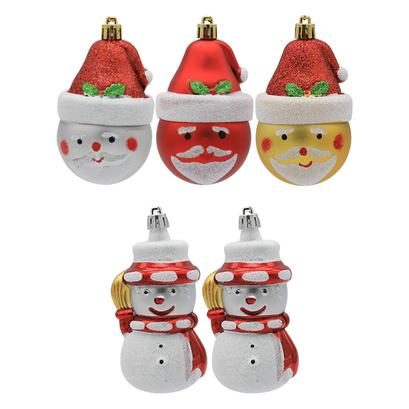 Cross-border Wholesale New Christmas Tree Decoration Painted Santa Claus Snowman Alien Christmas Ball Holiday Decoration Props