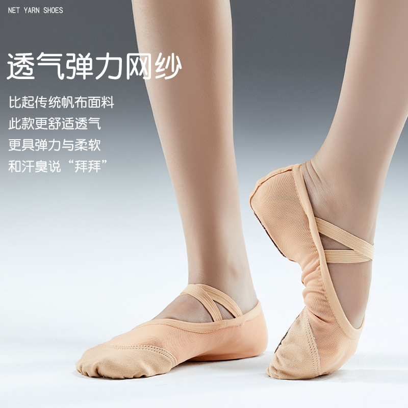 Picture of Summer children dance shoes stretch mesh breathable ballet shoes adult dance cat claw shoes dancing shoes wholesale