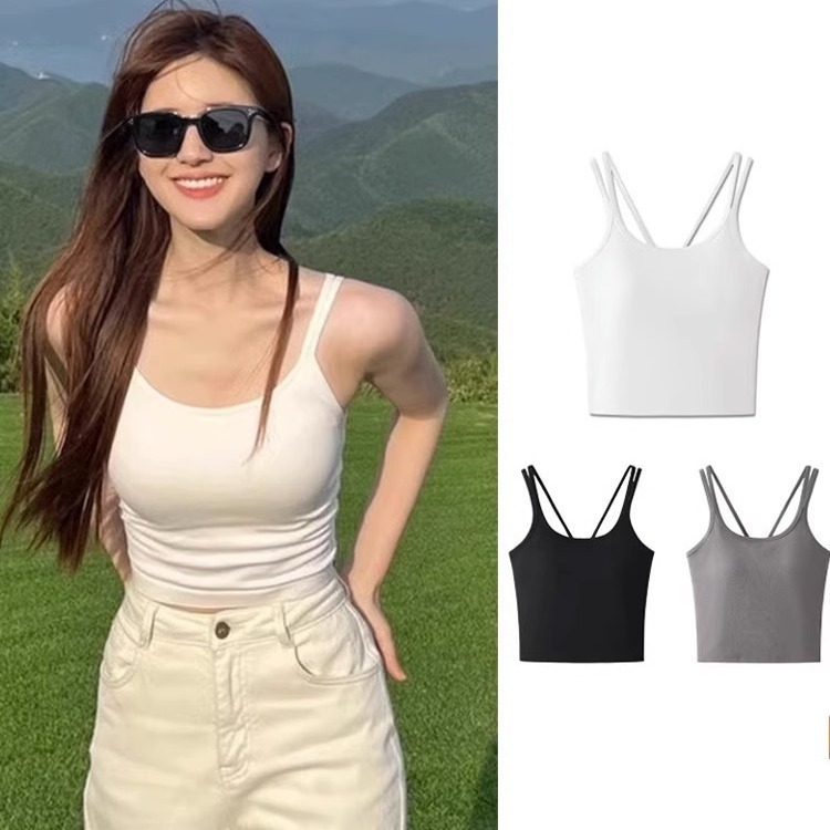 Seamless Small Suspbottomer Back Vest for Women with Breast Pads All-In-One Chest Wrap for Girls to Wear as Outerwear Bottoming Tube Top Bra